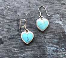 Load image into Gallery viewer, Turquoise Heart Earrings
