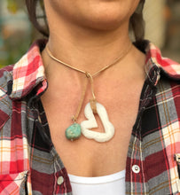 Load image into Gallery viewer, Quartz Heart and Turquoise Wrap Necklace
